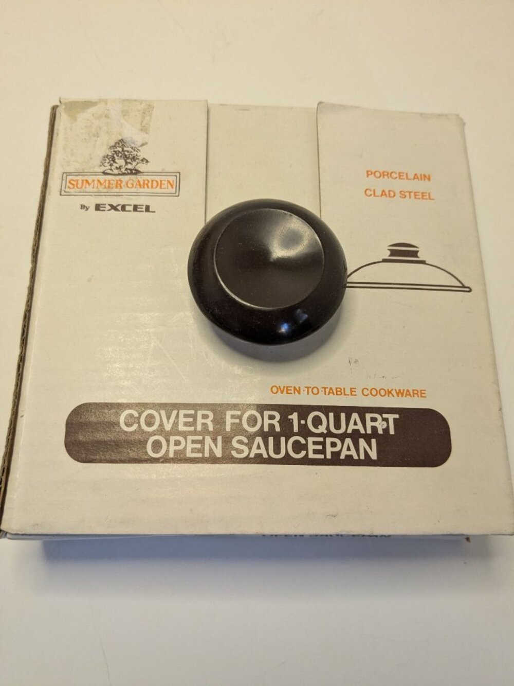 Vtg. Summer Garden By Excel 1-Quart Open Saucepan Lid Porcelain Clad Steel Flor